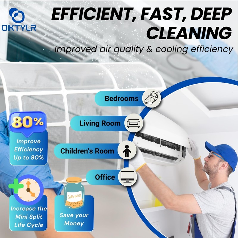 Oiktylr 18Pcs Mini Split Cleaning Kit Bag with 2L Pressure