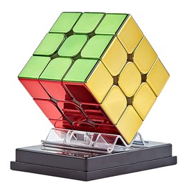 Magic Cube Metallic 3x3 [Built-in Magnet] Stickerless 3x3x3 Magic Competition Cube 3D Puzzle Smooth Rotating Smooth for Professionals Educational Toys for Children Gift Christmas Present Holiday Gift