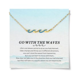 Dkodfi Necklaces for Women, Beach Jewelry for Women, Necklace for Best Friend, Beachy Jewelry for Birthday, Graduation Gifts for Her, Wave Accessory Beach Pendant, Inspirational Graduation Gift