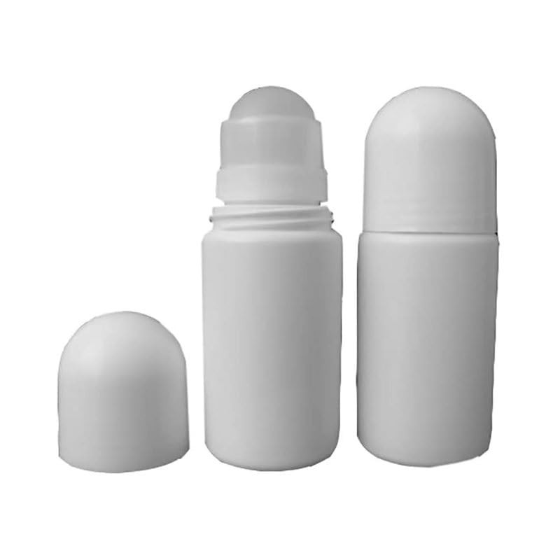 WsjiaboFux 4 Pcs White Empty Refillable Roll On Bottles Roller