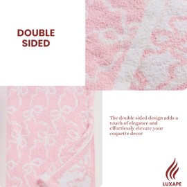 Luxape Bow Blanket Pink Bows Soft Throw Blanket Reversible Premium Cozy Fabric for Best Comfort - for Infant,Toddler,Newborn,Nursery,Girl,Throw,Crib,Stroller,Gift (Pink Bows Teddy, 50x60 in)