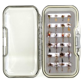 Outdoor Planet Waterproof Fly Box with Dry/Wet/Nymph/Streamer Trout Fly Fishing Flies Lure