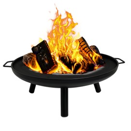 Gas One GasOne 23 in OutdoorC Wood Burning Fire Pit C Durable Alloy Steel Fire Pits for Outside C Small Fire Pit for Backyard, Porch, Deck, Camping, BBQ