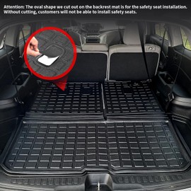 powoq Floor Mat Compatible with 2016-2022 Honda Pilot Cargo Mat with Backrest Mat Cargo Liner Replacement for 2016-2022 Honda Pilot Accessories (7 Seats Trunk Mat with Backrest Mat+Floor Mat)