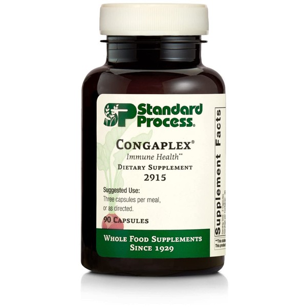 Standard Process Congaplex - Whole Food RNA Supplement, Antioxidant, Immune Support with Thymus, Shiitake, Reishi Mushroom Powder, Organic Sweet Potato, Wheat Germ, Vitamin A and More - 90 Capsules