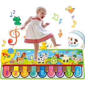 ZJTZJY Alfombrilla de Música para Niños,Teclado de Piano de Música Táctil Plegable,Piano de Pedales para Niños,Navidad,Regalo de Cumpleaños para Niños y Niñas de años,Regalos día del niño (85x 30cm)