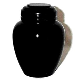 Khan Imports Genuine Black Marble Pet Cremation Urn for Cat, Small Dog Ashes - Up to 20 Pounds
