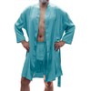 Men's Silky Satin Classic Short Kimono Robe and Boxer Short