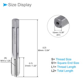 CoCud Thread Milling Tap Drill Bit M14 x 1.25 Thread Size 4 Flute High Speed Steel Metric Left Hand Thread Repair Tool for Drilling and Tapping