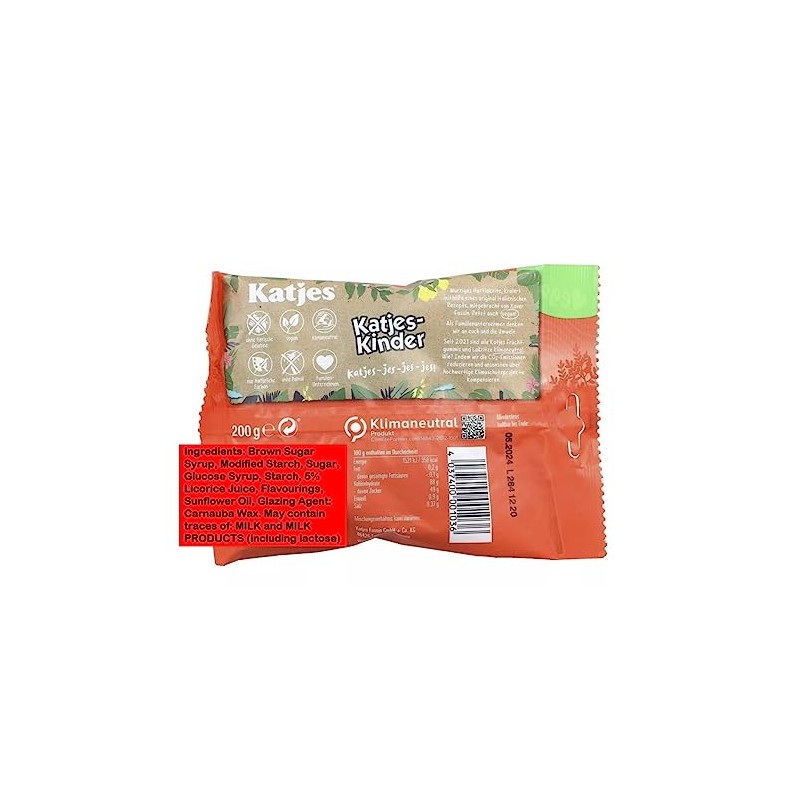 Katjes Kinder Licorice Cat-shaped Drops 200g Licorice Pieces(pack of 3)