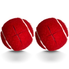 HPWFHPLF 2PCS Precut Tennis Balls, Walker Glide Balls, Heavy Duty Long Lasting Felt Pads for Furniture Legs and Floor Protection (Red)