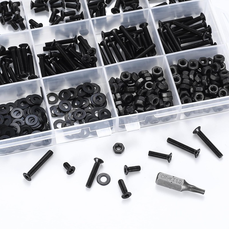 450 Pcs M3 Bolts and Nuts Set, M3 Countersunk Screws