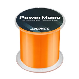 RUNCL PowerMono Fishing Line, Monofilament Fishing Line - Ultimate Strength, Shock Absorber, Suspend in Water, Knot Friendly - Mono Fishing Line (Orange, 12LB(5.4kgs), 500yds)