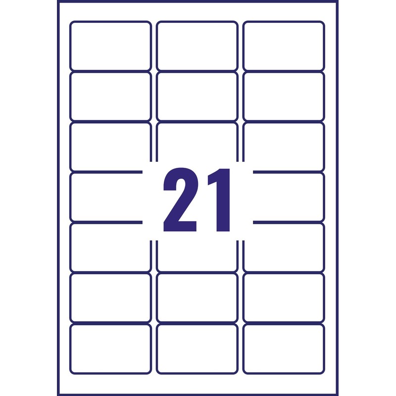 Avery Dennison Heavy Duty Labels Laser 21 per Sheet 63.5x38.1mm