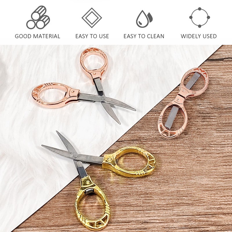 NIDHFG 2 Pieces Of Folding Scissors, Portable Scissors, Stainless Steel