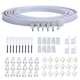 ALIMOTA Cortineros de Baño Flexibles para Techo y Pared - Fácil Instalación y Diseño Versátil - Soporte de Techo Incluido(3 metros / 9.8 pies)