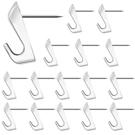 Athvcht Push Pin Picture Hooks, Set of 16, Nail Hook, Pin Hook, Push Pin Hook, Load Capacity Up to 11.0 lbs (5 kg), Storage Case, Push Pin Style, Walls, Won't Damage, Plywood, Picture Hook, Plasterboard, Plywood, Wall Mount, Painting Exhibition, Oil Pain