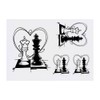 4 x 'Chess Piece Couple' Temporary Tattoos - Water Resistant,