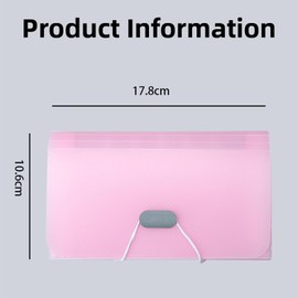 4 Pack Expanding File Folder, Document Organiser A4 Folder with 13 Pockets, Portable Accordion Folder, Flash Card Holder, Mini Ticket File Organiser for Cards Bills Coupons Receipt