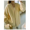MakeMeChic Women's Fuzzy Cardigan Button Down Long Sleeve V Neck