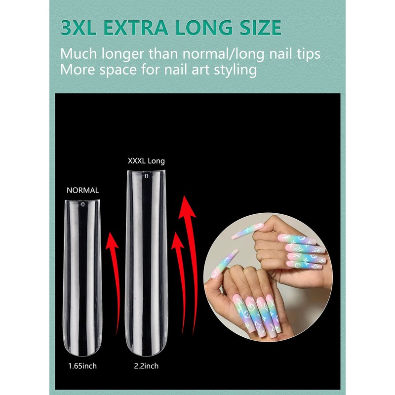 Individual Size 3 5 6 7 Full Cover Square Nail