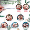 Santa Claus Christmas Tree Ornaments: 5pcs 2D Funny Flat Round