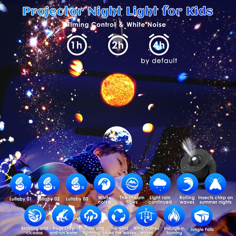 Galaxy Projector for Bedroom Pro Version, HD 12 in 1