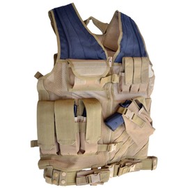 Explorer Tactical Vest Tactical Field Vest Outdoor Ultra-Light Breathable Combat Training Vest Adjustable for Adults Police, Security Officer, Tan