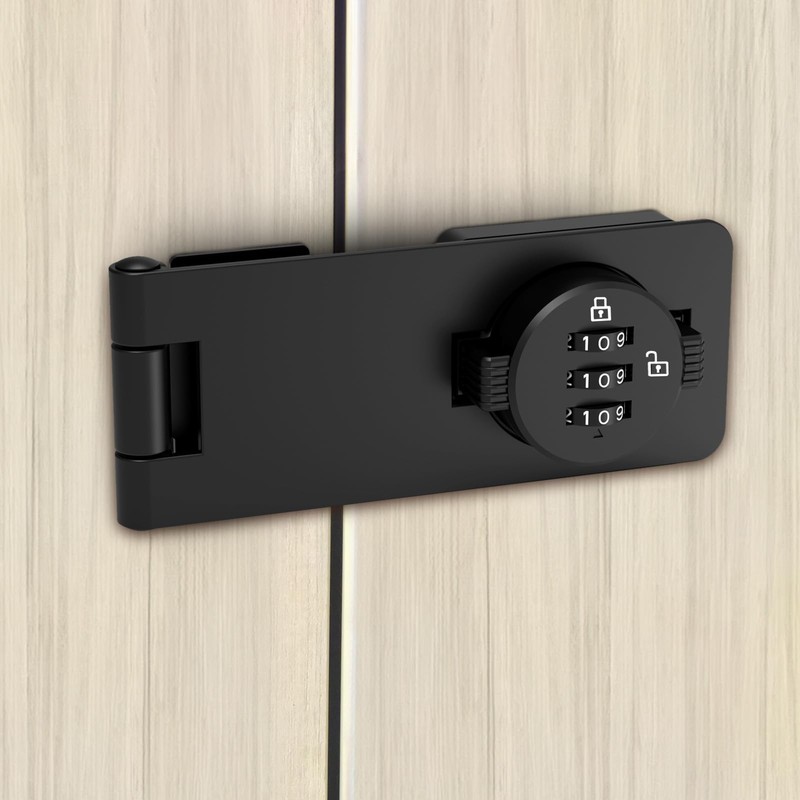 I-EASYDWW Keyless Cabinet Combination Lock, 3-Digit Password Twist Knob Hasp