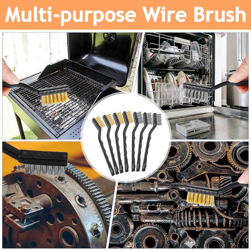 Jeffbaubl 24 Pieces Small Wire Brush, 6.7 Inch Scratch Brushes,