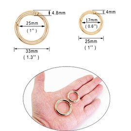 Metal Spring O Rings Round Carabiner Keyring, Snap Clip Trigger Spring Keyrings Buckle, DIY Accessories Spring Ring for Keychains, Bag, Purse, Handbag