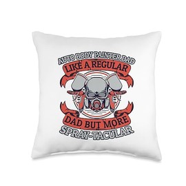 Service Car Spray Paint Kit Can Detailing Gifts Auto Body Like A Regular Dad Vehicle Car Painter Throw Pillow, 16x16, Multicolor