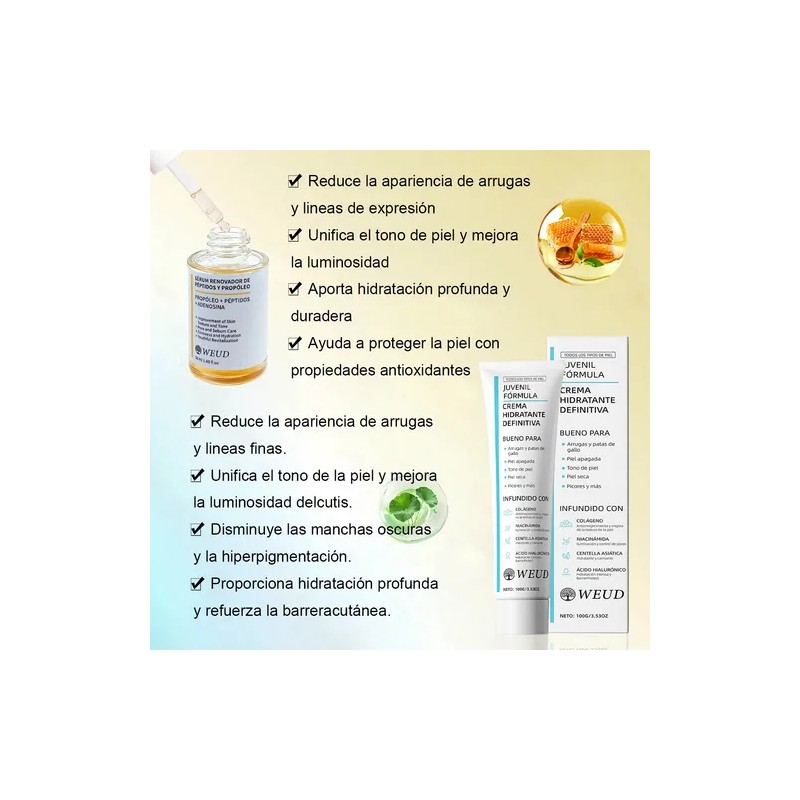 Weud Kit Rutina Serum Express Aclara Hidratante Crema Cuello