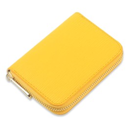Urban & Chic Luxury Style Ladies Small Zip Around Wallet/Card Holder/Coin Purse, Women's Small Zip Around Wallet/Card Holder/Coin Purse (Yellow)