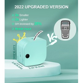 Phomemo P12 Mini Bluetooth Label Maker with Label Tape, Thermal Label Printer for Home and Office, Portable, for Android and iOS, Turquoise