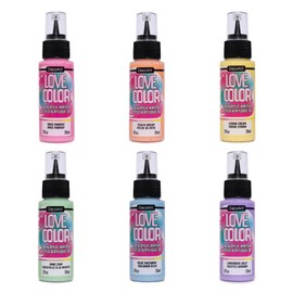 DecoArt Love, Color - Acrylic Writers Textured Paints for 3 Dimensional Effects. Embellish cards, scrapbooks, fabric, wood, leather and more, Multi-Color 6ct of 2 oz Bottles