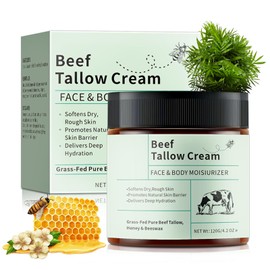 Beef Tallow Feuchtigkeitscreme, Balsam mit Rindertalg und Honig, Pflege für die Körpercreme, Honey Balm, Beef Tallow Feuchtigkeitscreme, hellt den Teint auf, Anti-Aging, 120 g