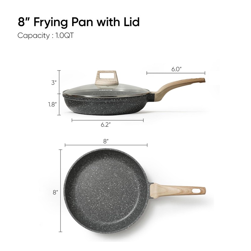CAROTE Non Stick Frying Pan Skillet, 8" Nonstick Fry Pan