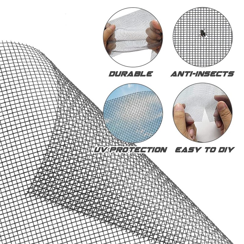 Screen Repair Kit Easy DIY Project 36" x 90" Fiberglass