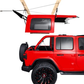 Hard Top Removal Lift for Jeep Wrangler, Compatible with All Jeep Wrangler JK JL Models, Easy Operation Roof Hardtop Hoist with Anti-Drop System, Supports 8-14ft Ceiling