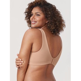 DELIMIRA Women's Natrelax Full Coverage Bras Wireless - Plus Size Soft Bralette Seamless Tshirt Bra Unlined Wide Straps Natural Large Plus(38D/38DD)