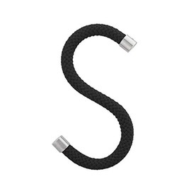 Peppermint Products Loop Hook Textile S Clothes Hooks Made of Rope Set of 5 (Black)