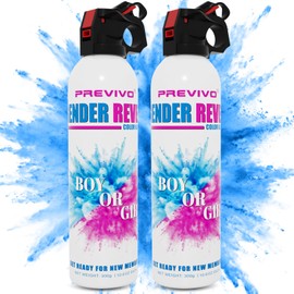 Previvo Gender Reveal Fire Extinguisher Set - 2 Pcs Bule Smoke Spray -100% Biodegradable Party Supplies- For Memorable Baby Gender Reveal Decorations &Ideas(Large Size)