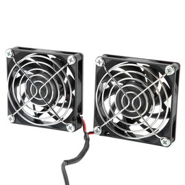 Heayzoki Ventilador de Refrigeración de 5 V DIY PC, USB Power Cooling Dual Fan Router Enfriador de Disipación de Calor para ASUS RT-AC68U AC86U EX6200