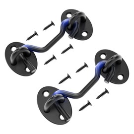 TRIPLE DEER 3" Hook and Eye Latch 2 Pack,Privacy Eye Hook Latch for Slide/Barn/Shed/Door, Window, Fences Cabinet, Barn Door Latch Door Hook Lock for Indoor Outdoor