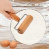 LOSYHU Dough Docker Roller Stainless Steel and Wooden Dough Roller,