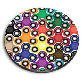 1 x Round MDF Magnet - Fidget Spinner Pattern Kids Toy 15885