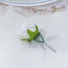 Vkkperp White Rose Boutonniere for Men, Set of 2, Groom