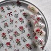 ROFIBUT Rose Nail Art Stickers 5D Embossed Retro Flower Nail