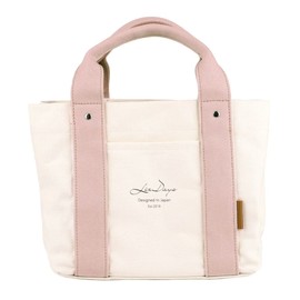 Style on Bag Mini Tote Bag, Women's Tote Bag, Canvas, 3 Compartments, natural/light pink